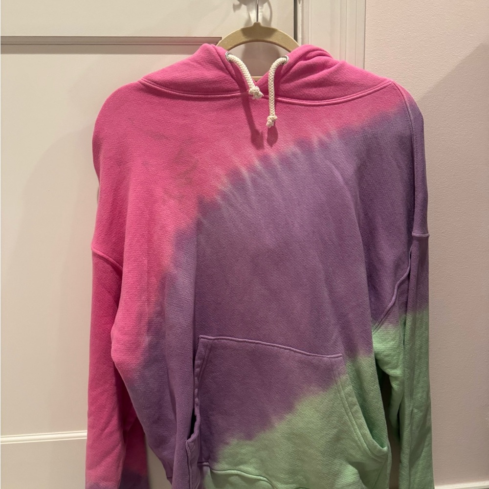 Re/Done Pink and Purple Tie-Dye Sweater